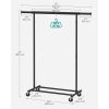 Heavy Duty Black Metal Garment Rack Clothes Hanging Bar on Lockable Wheels