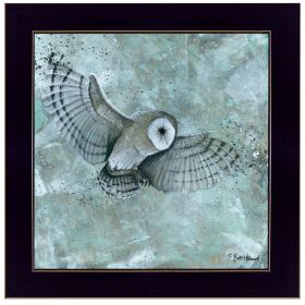 "Simplicity Owl" by Britt Hallowell; Ready to Hang Framed Print; Black Frame