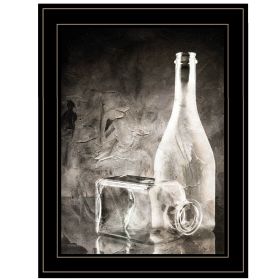 "Moody Gray Glassware Still Life" by Bluebird Barn; Ready to Hang Framed Print; Black Frame