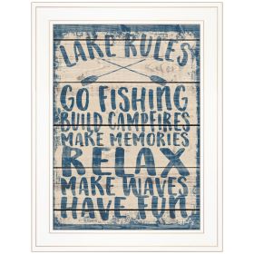 "Lake Rules" by Misty Michelle; Ready to Hang Framed Print; White Frame