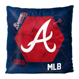 Braves OFFICIAL MLB "Connector" Double Sided Velvet Pillow; 16" x 16"