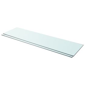 Shelves 2 pcs Panel Glass Clear 39.4"x11.8"