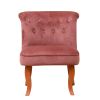 Pink Velvet Accent Chair for Living Room Stylish Wood Frame Upholstered Single Sofa Home & Office Furniture