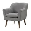 Shelby Steel Gray Woven Fabric Oversized Armchair