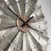 Brevan Oversized Decorative Windmill Wall Clock - Galvanized Aluminum