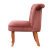 Pink Velvet Accent Chair for Living Room Stylish Wood Frame Upholstered Single Sofa Home & Office Furniture