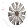 Brevan Oversized Decorative Windmill Wall Clock - Galvanized Aluminum