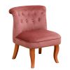 Pink Velvet Accent Chair for Living Room Stylish Wood Frame Upholstered Single Sofa Home & Office Furniture