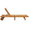 Sun Lounger Solid Acacia Wood