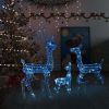 Acrylic Reindeer Family Christmas Decoration 300 LED Blue