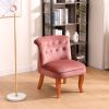 Pink Velvet Accent Chair for Living Room Stylish Wood Frame Upholstered Single Sofa Home & Office Furniture