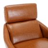 PU Leather Swivel Armchair with Ottoman for Living Room, Bedroom, Office