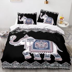 Elephant Series Three-piece Quilt Cover (Option: Style11-135x200cm)