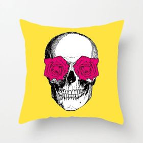 Modern Yellow Daisy Flower Cushion Cover Creative Letter Print Pillow Case (Option: Style1-45x45cm)