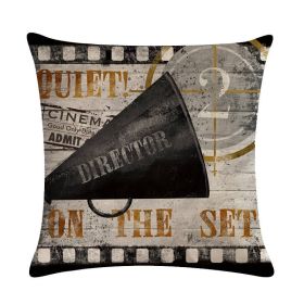 Home Retro Movie Subtitles Sofa Office Linen Pillowcase (Option: 7style-45x45cm)