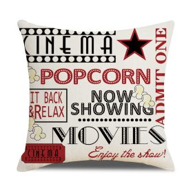 Home Retro Movie Subtitles Sofa Office Linen Pillowcase (Option: WXYM152 style-45x45cm)