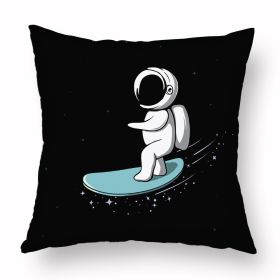 Cartoon Astronaut Short Plush Pillowcase (Option: D6303307style-45X45)