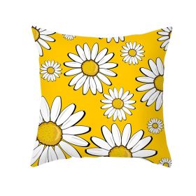 Modern Yellow Daisy Flower Cushion Cover Creative Letter Print Pillow Case (Option: TPR3553-45x45cm)