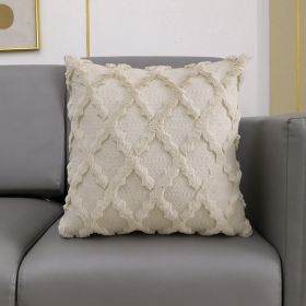 Plush Embroidered Diamond Pillow Cover (Option: 45x45cm-Apricot)