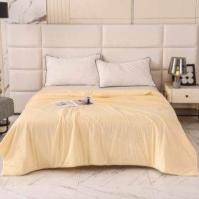 Cool Silk Ice Cream Summer Quilt Pure Color Ice Silk Airable Cover (Option: Privet Yellow-150 Ã— 200cm)