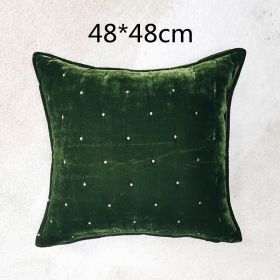 High Appearance Level Retro Brocade Throw Pillow Waist Pillow Back Pillow Cover (Option: Green-48x48 including core)