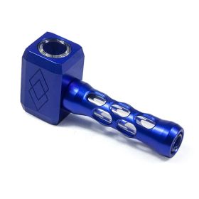 Creative Fashion Hollowed-out Hammer Shape Pipe (Option: Blue-Side With Logo)