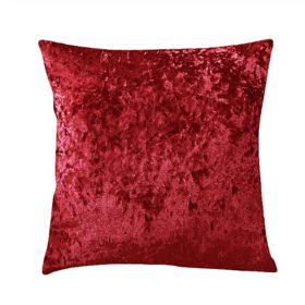 Ice Velvet Pillow Cushion Bedroom (Option: Bright red-Pillow case-45x45cm)