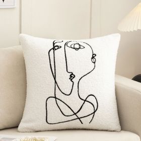 Towel Embroidery Light Luxury Living Room Sofa Pillowcase (Option: F-45x45cm)