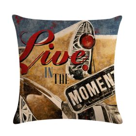 Home Retro Movie Subtitles Sofa Office Linen Pillowcase (Option: 16style-45x45cm)