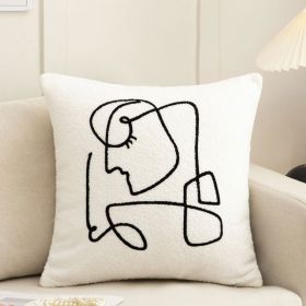 Towel Embroidery Light Luxury Living Room Sofa Pillowcase (Option: E-45x45cm)