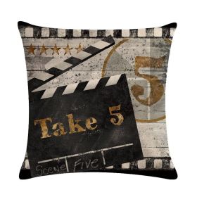 Home Retro Movie Subtitles Sofa Office Linen Pillowcase (Option: 8style-45x45cm)