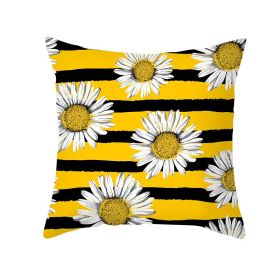 Modern Yellow Daisy Flower Cushion Cover Creative Letter Print Pillow Case (Option: TPR3555-45x45cm)