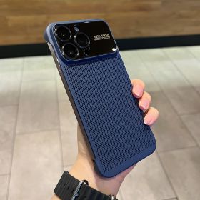 Phone Case Large Window Heat Dissipation Net Frameless (Option: Navy Blue-IPhone14ProMax)