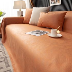 Anti Cat Scratch All-weather Universal Non Stick Wool Technology Cloth Sofa Cover (Option: Orange-210x90cm)