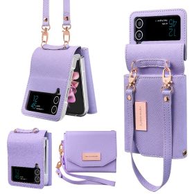 Foldable Screen Wallet Phone Case (Option: Purple-Samsung ZFlip3)