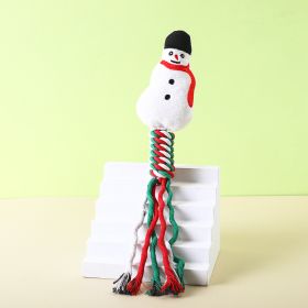 Christmas Cotton String Pet Plush Toy Molar Resistance (Option: Snowman)