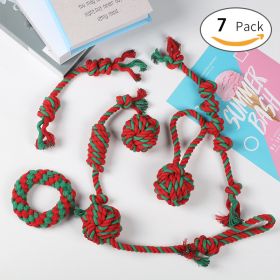 Pet Toy Christmas Gift Suit Dog Molar Clean Tooth Rope Knot (Option: 7PCS Set No2)