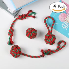 Pet Toy Christmas Gift Suit Dog Molar Clean Tooth Rope Knot (Option: 4PCS Set No1)