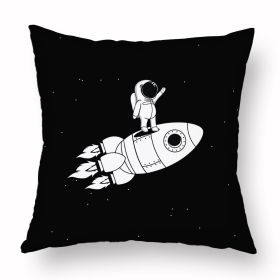 Cartoon Astronaut Short Plush Pillowcase (Option: D63033010style-45X45)