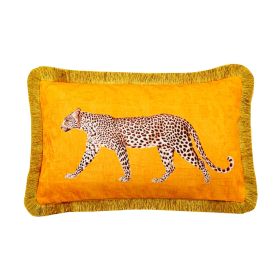 Fashion Leopard Sofa Waist Cushion Tide Brand Pillowcase (Option: YellowD-50x30cm-Pillowcase)