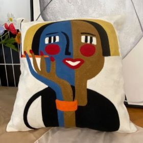 Embroidered Cushion Against Color Three-dimensional Throw Picasso Abstract Pillowcase (Option: Bracelet Boy-45x45cm-Pillowcase down cotton core)