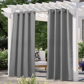 Solid Color Outdoor Waterproof And Sun Protection UV Protection High Precision Black Silk Shading Curtain (Option: Gray-132 Ã— 213cm)