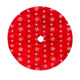 Christmas Tree Skirt, Jacquard Cashmere Snow Flake Xmas Holiday Decoration Ornament (Color: Red 1)