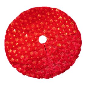 Christmas Tree Skirt, Jacquard Cashmere Snow Flake Xmas Holiday Decoration Ornament (Color: Red 3)