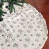 Christmas Tree Skirt, Jacquard Cashmere Snow Flake Xmas Holiday Decoration Ornament