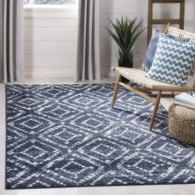 Adirondack Lecia Geometric Area Rug, Light Grey/Grey, 6' x 9' (size: 6' x 9')