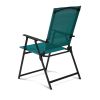 Square Set of 2 Outdoor Patio Steel Sling Folding Chair