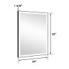 Rectangular Single Aluminum Framed Anti-Fog LED Light Wall Bathroom Vanity Mirror