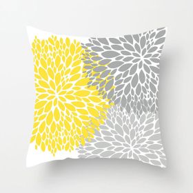 Modern Yellow Daisy Flower Cushion Cover Creative Letter Print Pillow Case (Option: Style9-45x45cm)