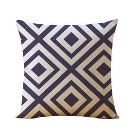 Linen Pillow Case Home Fabric Geometric Abstract (Option: 7 Style-44x44cm)